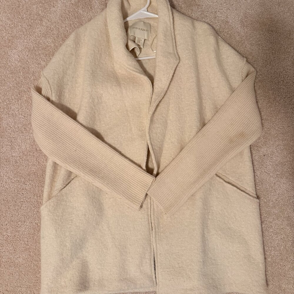 Cynthia Rowley Faux Wool Sweater Jacket